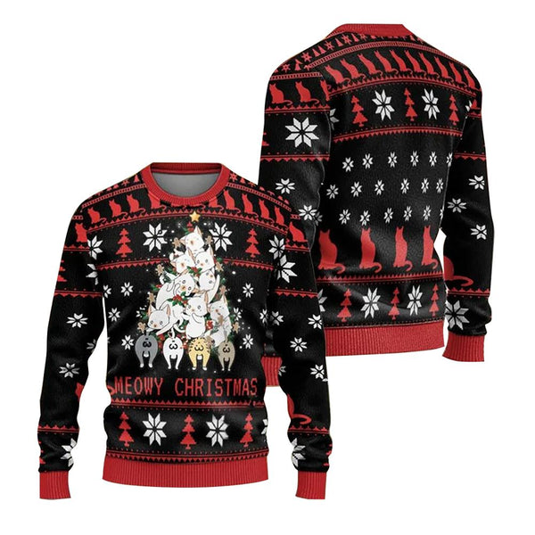 Cat Meowy Christmas Ugly Christmas Sweater | Adult | US2203