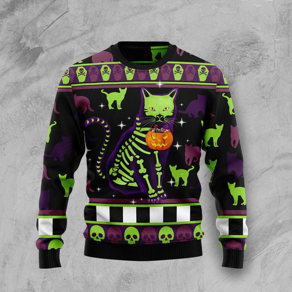 Cat Pumpkin Ugly Christmas Sweater | Adult | US2157