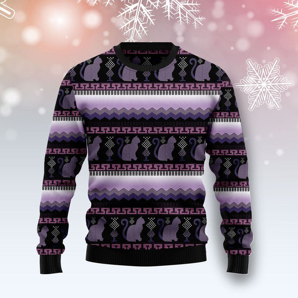 Cat Purple Ugly Christmas Sweater | For Men & Women | Adult | US1323-BehighStyle