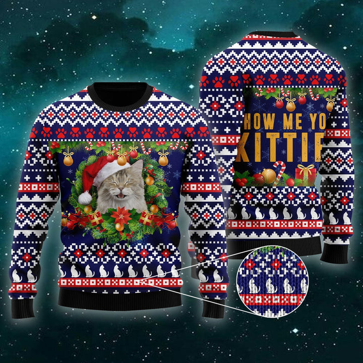 Cat Show Me Your Kitties Ugly Christmas Sweater | For Men & Women | Adult | US1091-BehighStyle