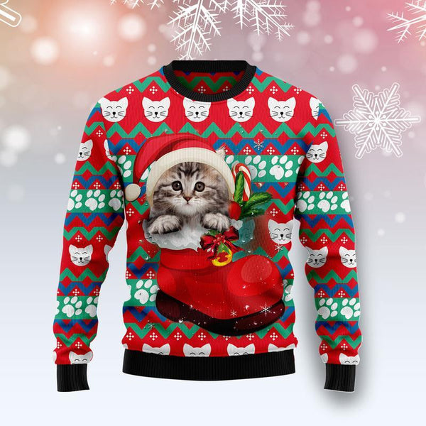 Cat Socks Ugly Christmas Sweater | Adult | US2632