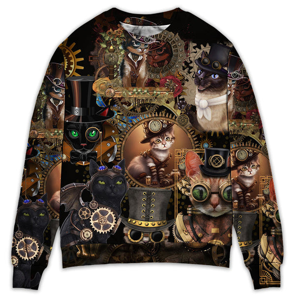 Cat Steampunk Art Keep Calm And Steampunk Ugly Christmas Sweater | Adult | US2267