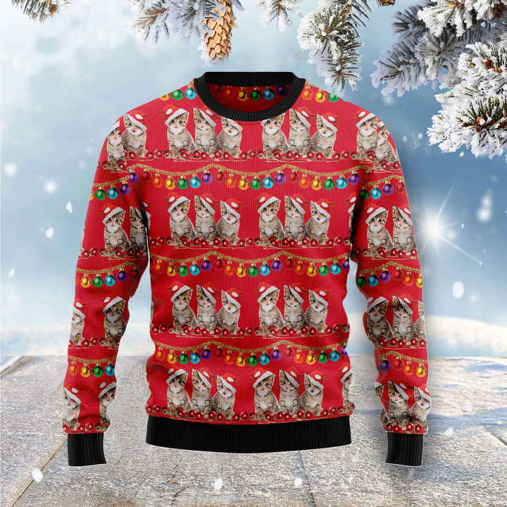 Cat Themed Kitten Christmas Ugly Christmas Sweater | For Men & Women | Adult | US1066-BehighStyle