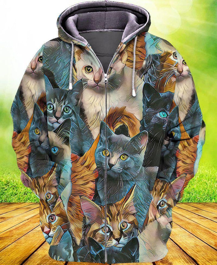 Cat Watercolor 3D All Over Print | For Men & Women | Adult | HP1475-BehighStyle