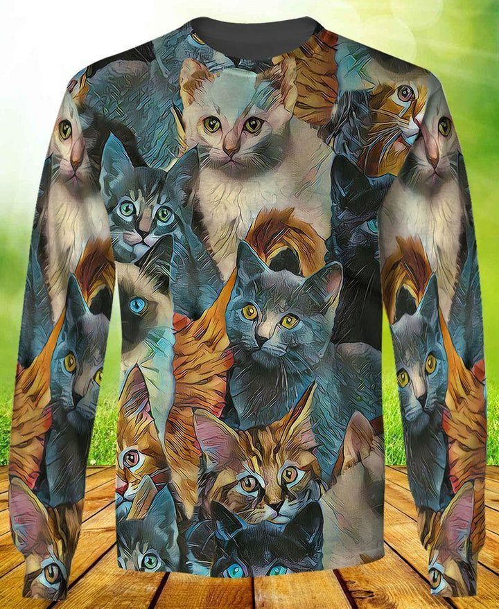 Cat Watercolor 3D All Over Print | For Men & Women | Adult | HP1475-BehighStyle