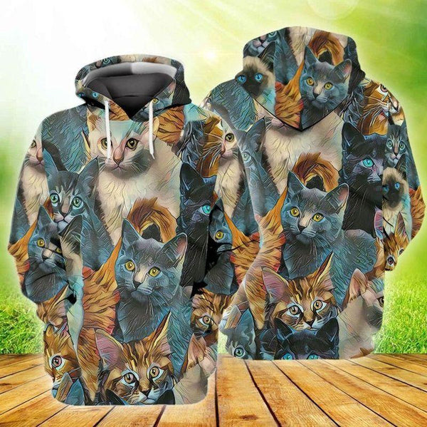 Cat Watercolor 3D All Over Print | For Men & Women | Adult | HP1475-BehighStyle