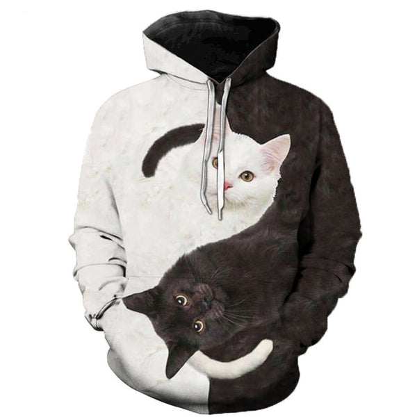 Cat While Cat Black 3D All Over Print | For Men & Women | Adult | HP634-BehighStyle