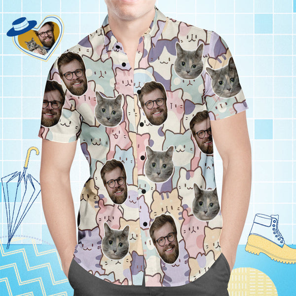 Cat and Dad Custom Photo Hawaiian Shirt | P160