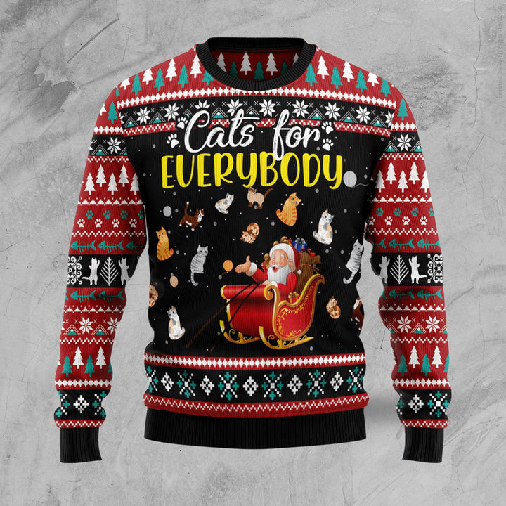 Cats For Everybody Merry Christmas Ugly Christmas Sweater | For Men & Women | Adult | US1130-BehighStyle