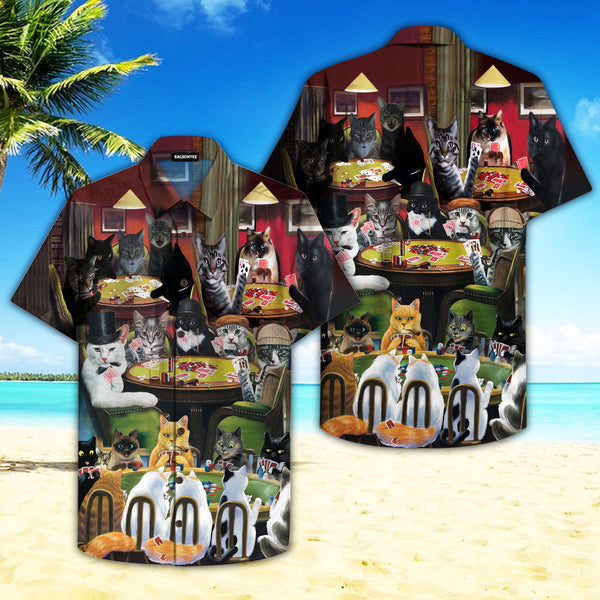 Cats Playing Poker Hawaiian Shirt | For Men & Women | HW1880-BehighStyle