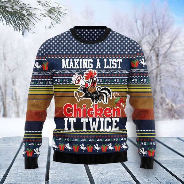 Chicken It Twice Ugly Christmas Sweater | For Men & Women | Adult | US1071-BehighStyle