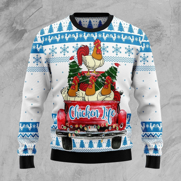 Chicken Life Ugly Christmas Sweater | For Men & Women | Adult | US1325-BehighStyle