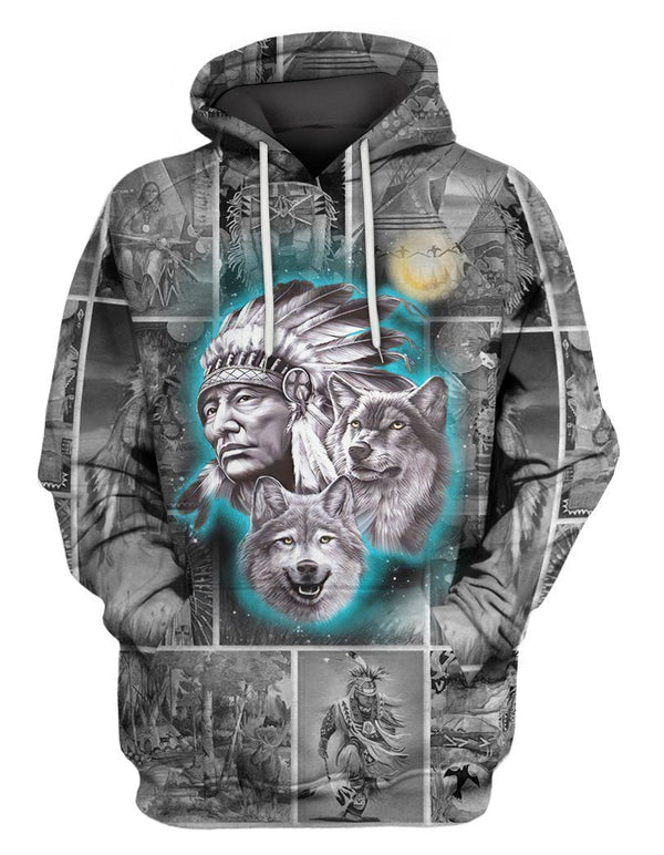 Chief & Wolf Native American 3D All Over Print | For Men & Women | Adult | HP1453-BehighStyle