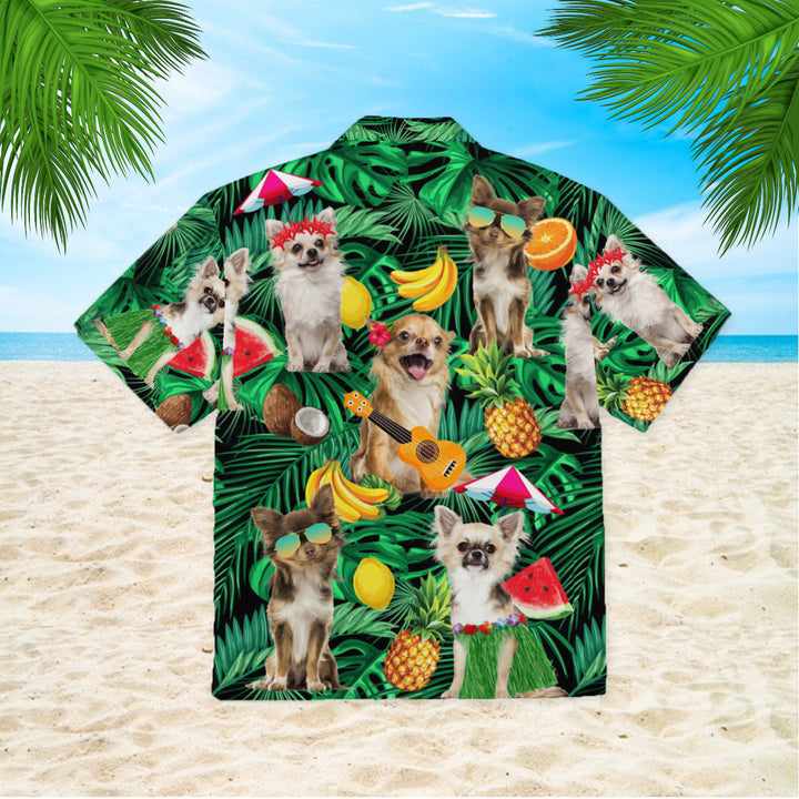 Chihuahua Summer Leaves Fruits Hawaiian Shirt | For Men & Women | HW322-BehighStyle