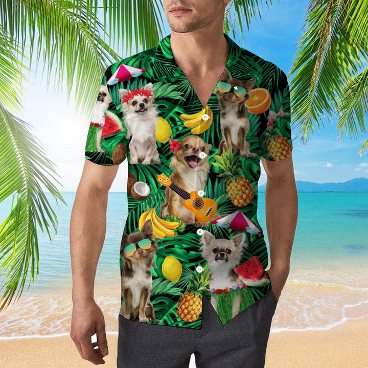 Chihuahua Summer Leaves Fruits Hawaiian Shirt | For Men & Women | HW322-BehighStyle