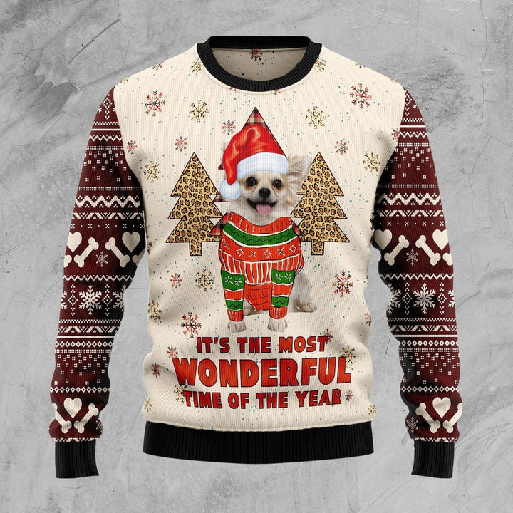 Chihuahua The Most Beautiful Time Xmas Ugly Christmas Sweater | For Men & Women | Adult | US1129-BehighStyle