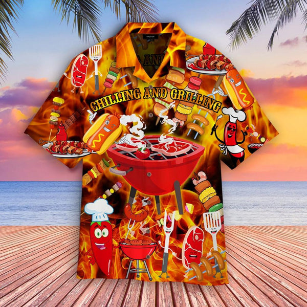 Chilling And Grilling Bbq Hawaiian Shirt | For Men & Women | HW215-BehighStyle