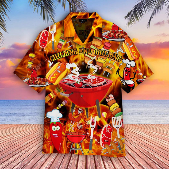 Chilling And Grilling Bbq Hawaiian Shirt | For Men & Women | HW215-BehighStyle