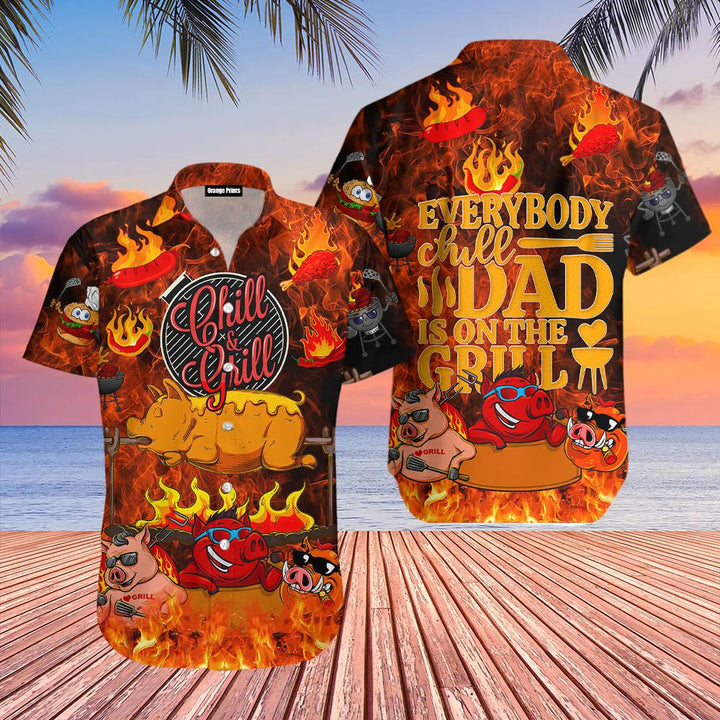 Chilling And Grilling Dad Is On The Grill Hawaiian Shirt | For Men & Women | HW2402-BehighStyle