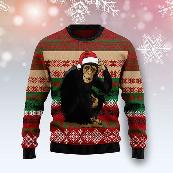 Chimpanzee Ugly Christmas Sweater | For Men & Women | Adult | US1256-BehighStyle