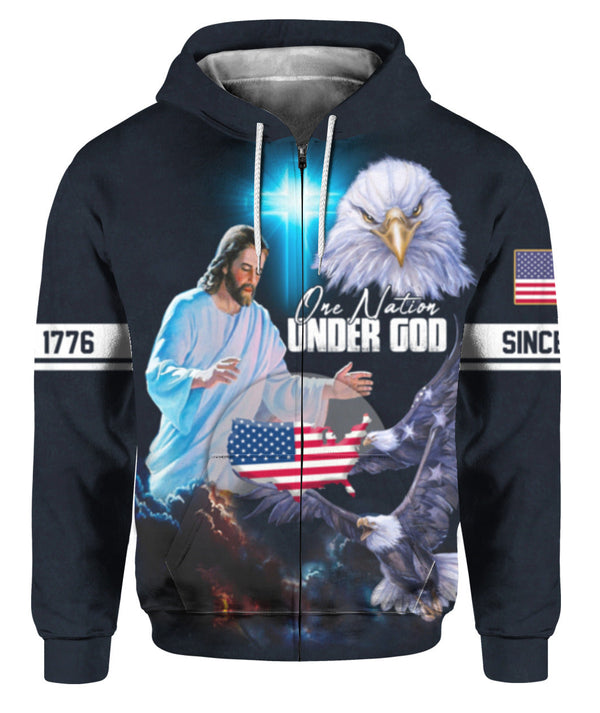 Christian Jesus One Nation Under God Since 1776 3D All Over Print | HP2456