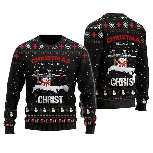 Christmas Begin With Christ Ugly Christmas Sweater | Adult | US2193