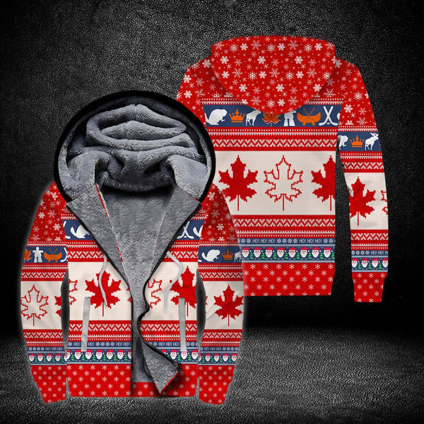 Christmas Canada Maple Leaf Fleece Zip Hoodie All Over Print | FZ229