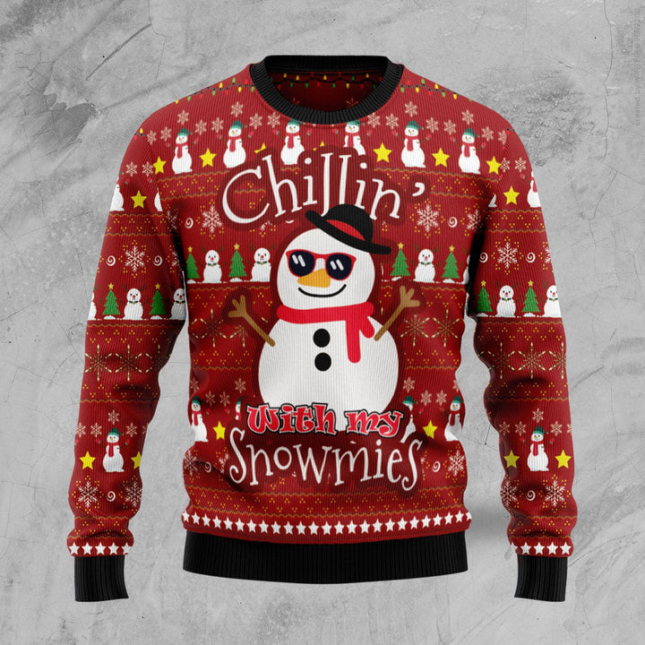 Christmas Chillin With My Snowmies Ugly Christmas Sweater | For Men & Women | Adult | US1128-BehighStyle