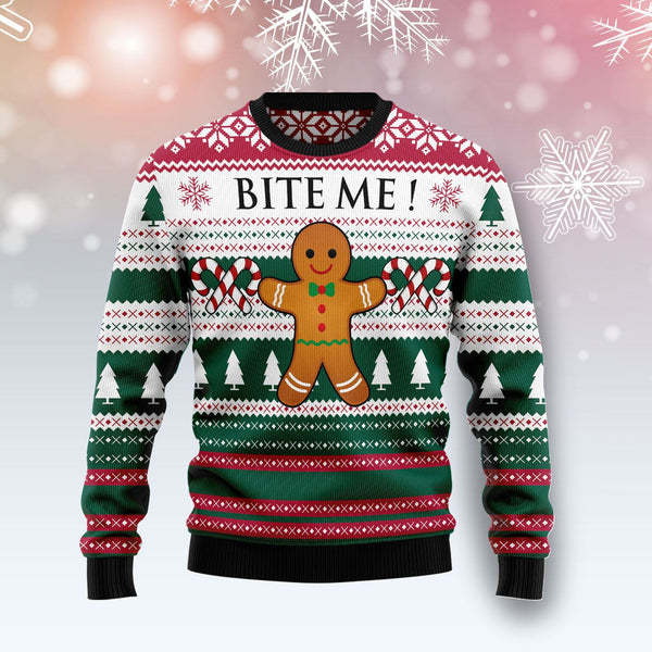 Christmas Cookies Bite Me Ugly Christmas Sweater | For Men & Women | Adult | US1209-BehighStyle