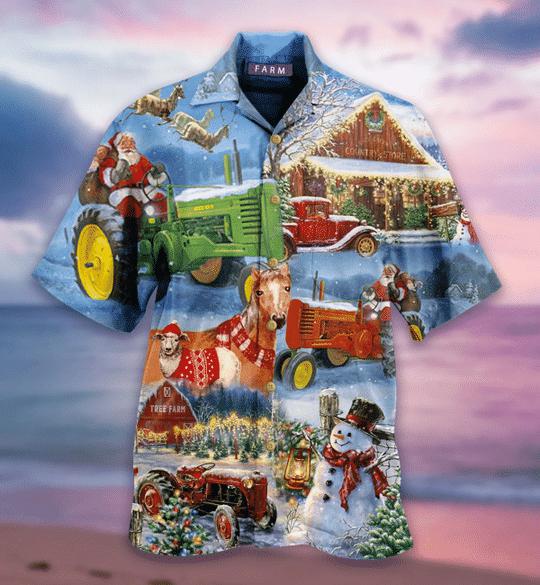 Christmas Farm Hawaiian Shirt | For Men & Women | HW2692-BehighStyle