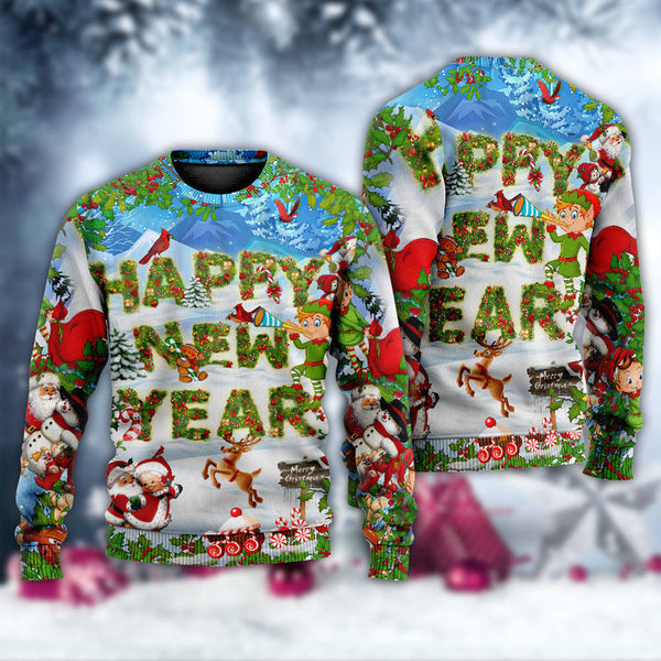 Christmas Happy New Year Snow Ugly Christmas Sweater | Adult | US2438