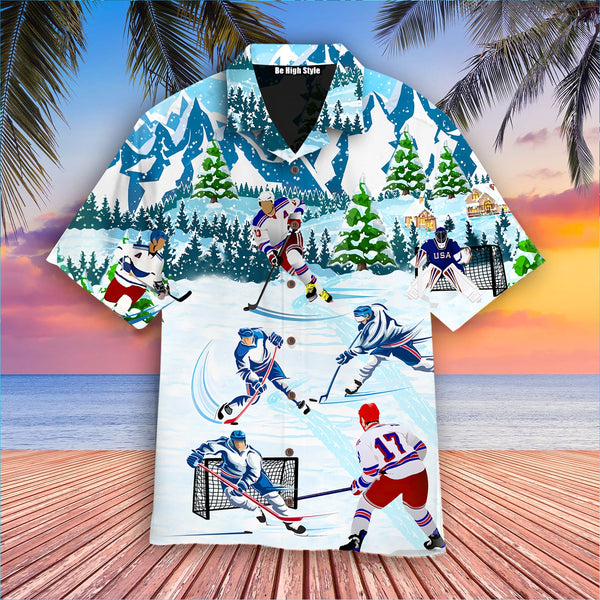 Christmas Hockey Lovers Hawaiian Shirt | HW1286