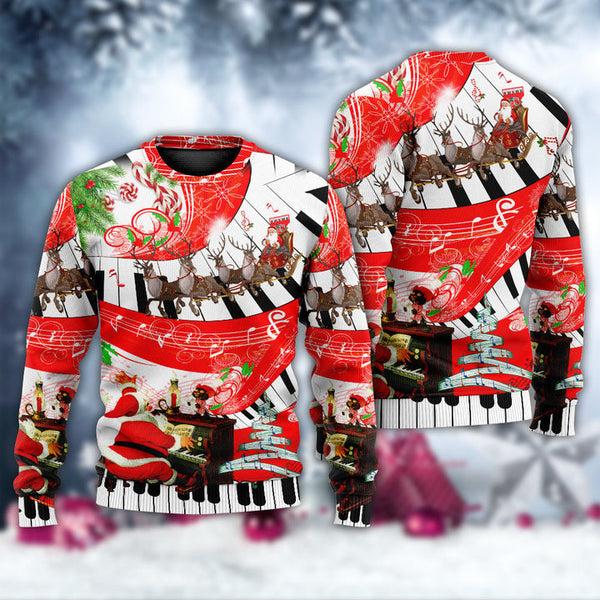 Christmas Love Music Happy Life Ugly Christmas Sweater | Adult | US2426