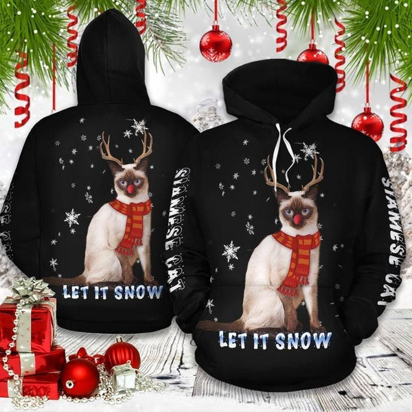 Christmas Siamese Cat Black Funny 3D All Over Print | For Men & Women | Adult | HP1730-BehighStyle