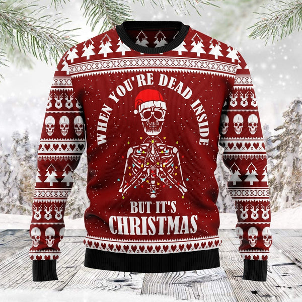 Christmas Skull Ugly Christmas Sweater | For Men & Women | Adult | US1348-BehighStyle