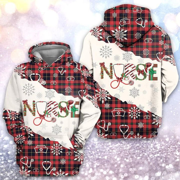 Christmas Tartan Nurses 3D All Over Print | For Men & Women | Adult | HP1764-BehighStyle