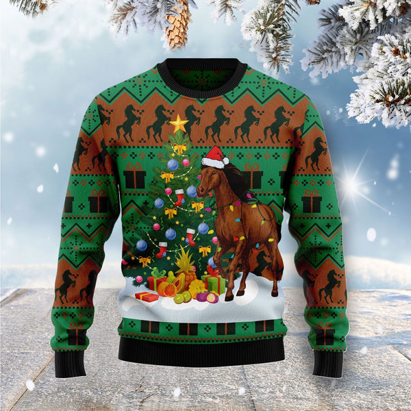 Christmas Tree Horse Ugly Christmas Sweater | Adult | US1781