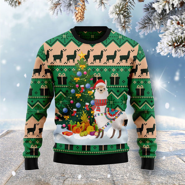 Christmas Tree Llama Ugly Christmas Sweater | Adult | US1739