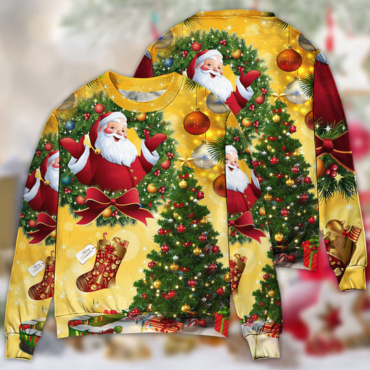 Christmas Tree Yellow Santa Claus 3D All Over Print | Adult | HP2966