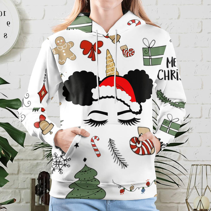 Christmas Unicorn Black Girl Santa Claus 3D All Over Print | For Men & Women | Adult | HP1989-BehighStyle