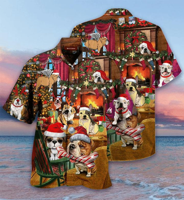 Christmas With Bulldog Hawaiian Shirt | For Men & Women | HW2739-BehighStyle