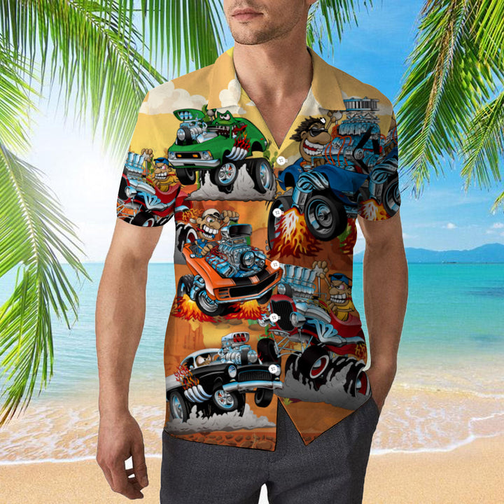 Classic Car With Funny Driver Hawaiian Shirt | For Men & Women | HW2120-BehighStyle