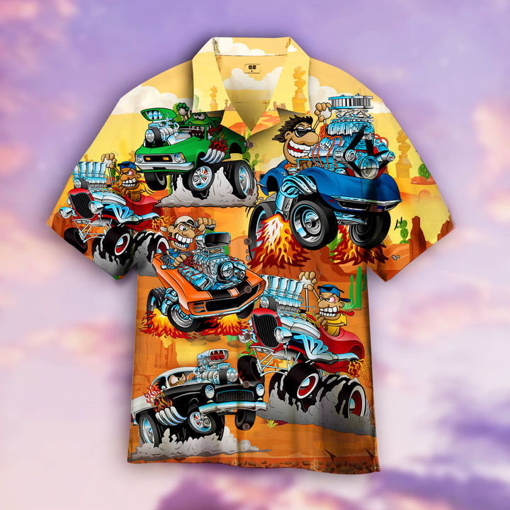 Classic Car With Funny Driver Hawaiian Shirt | For Men & Women | HW2120-BehighStyle