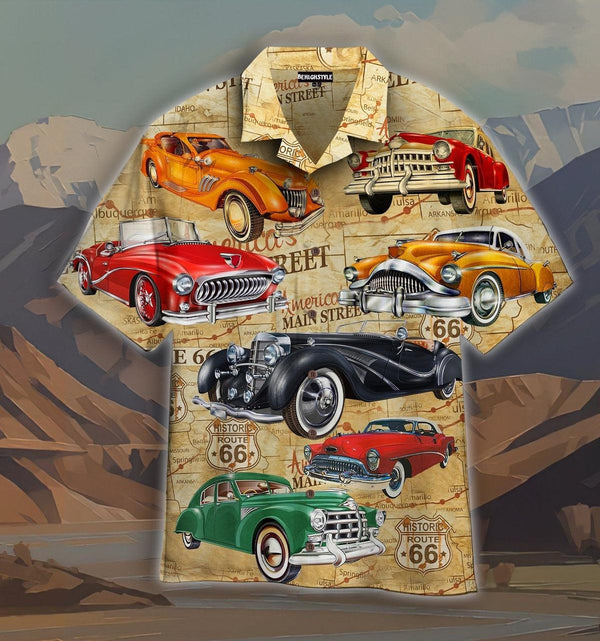 Classic Cars In The City Aloha Hawaiian Shirt | For Men & Women | WT1338-BehighStyle