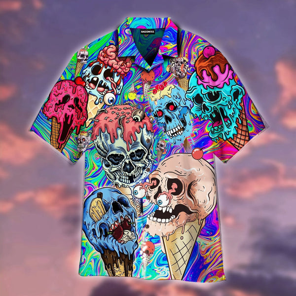 Clown Ice Cream Skull Hawaiian Shirt | For Men & Women | WT1112-BehighStyle