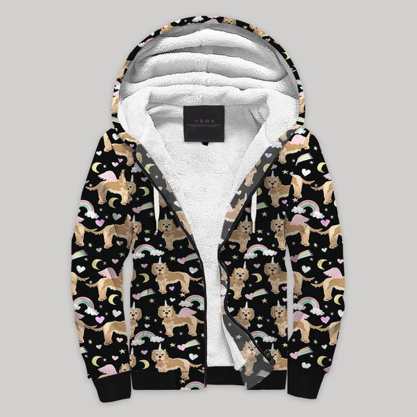 Cockapoo Brown Fleece Zip Hoodie All Over Print | FZ721
