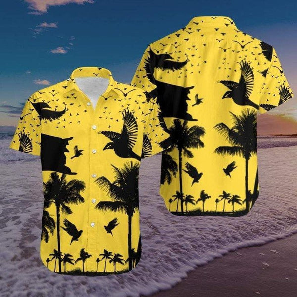 Coconut Beach Black And Yellow Hawaiian Shirt | HW2988
