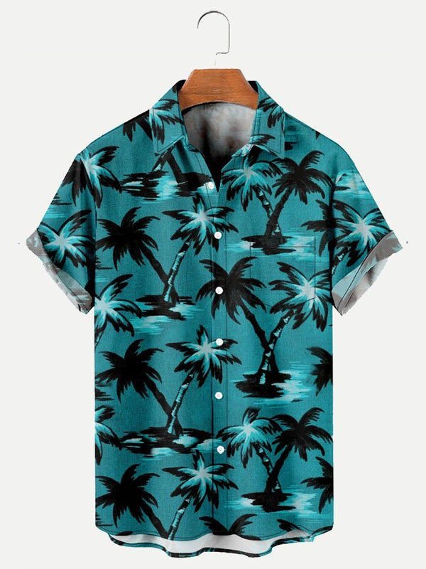 Coconut Tree Beach Hawaiian Shirt With Pocket| SP1008