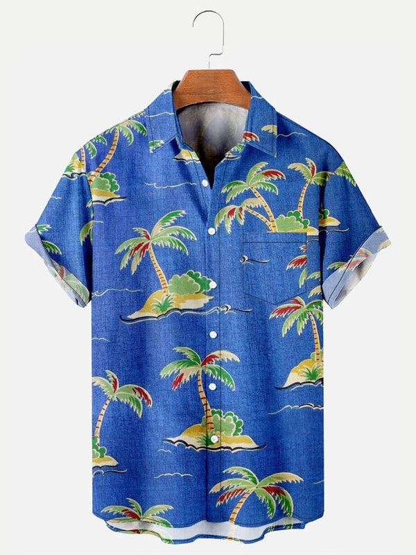 Coconut Tree Hawaii Beach Hawaiian Shirt With Pocket| SP1002