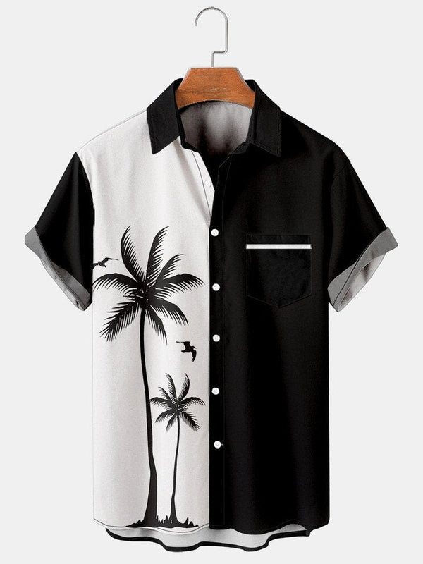 Coconut Tree Hawaiian Shirt With Pocket| SP1038